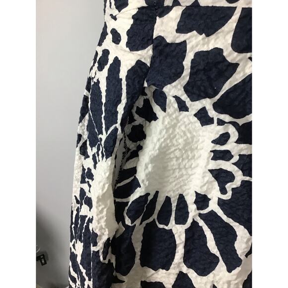 J. Crew Lorelei Strapless Sunflower Floral Print White Blue Mini Dress Pockets 2 - Picture 5 of 12